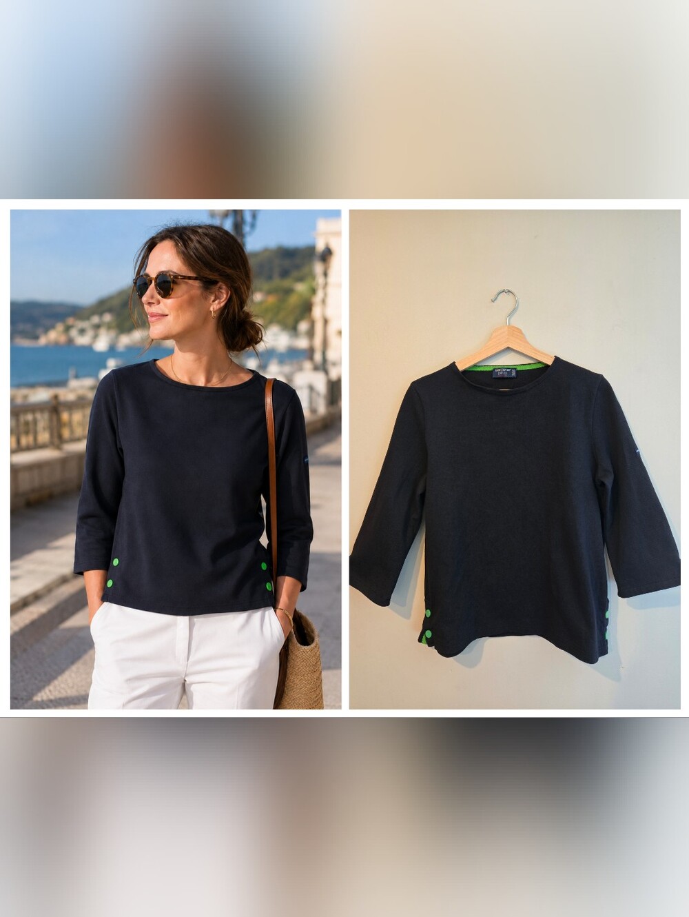Saint James L’Atelier Cotton Knit Top US 10 Medium Made France Parisian